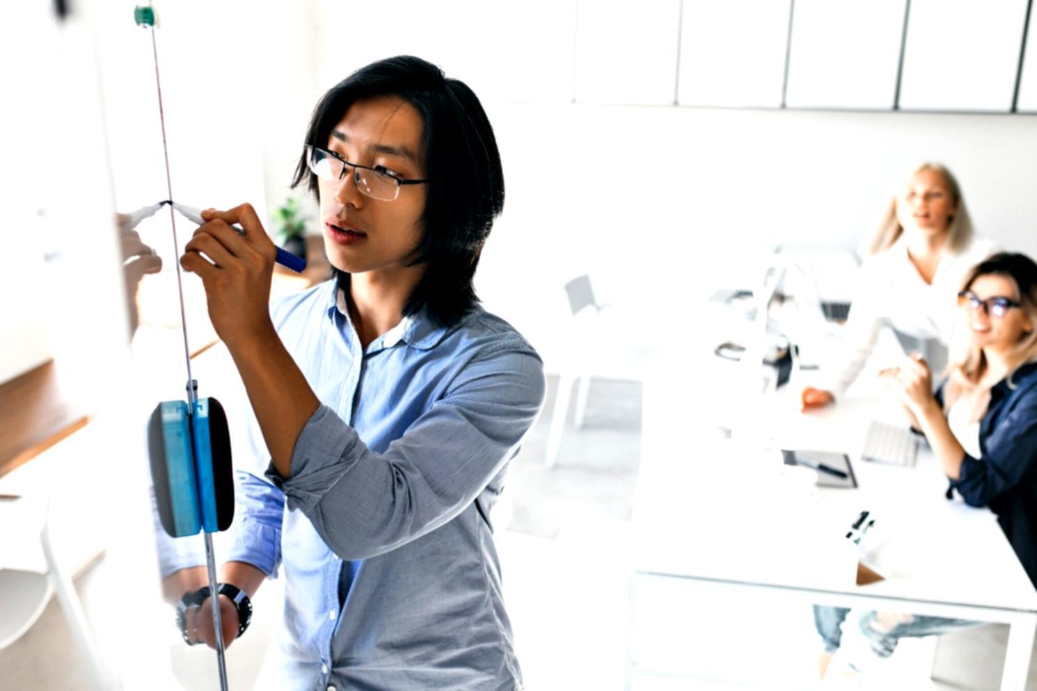 Modern office workspace with financial automation tools